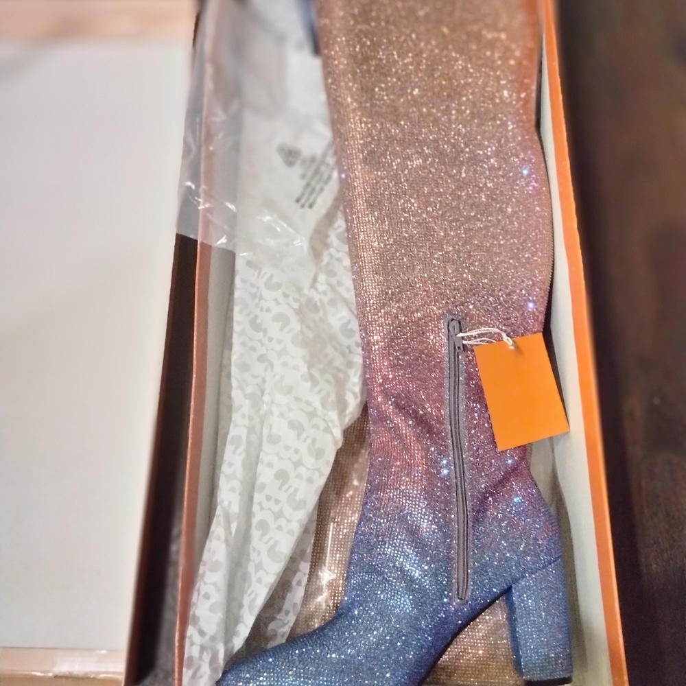 Gianni Bini pink and Blue Over the Knee Boots from the Taylor Swift eras tour - Picture 6 of 12